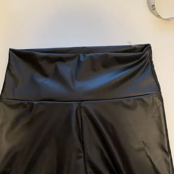 Zizibe Faux Leather High Waist Skinny Leggings-Large - Picture 2 of 3